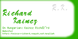 richard kaincz business card